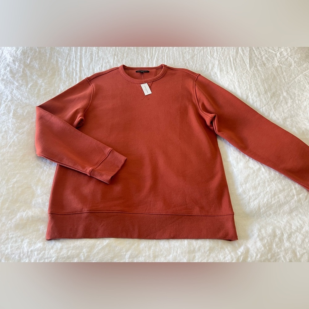 BANANA REPUBLIC | Women's Large | Crew Sweatshirt Terracotta Orange Basic NWT